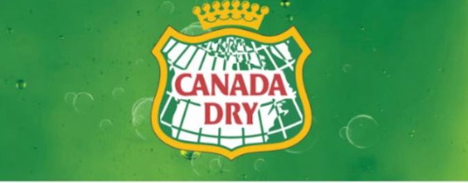 Canada Dry vending machine label design, green with the Canada Dry crest logo.