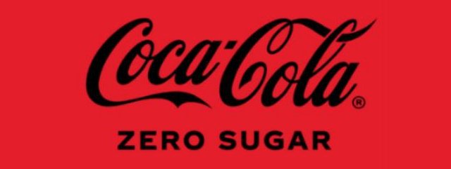 Coca-Cola Zero Sugar vending machine label design, red background with black text.