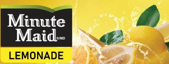 Minute Maid Lemonade vending machine label design, yellow with fresh lemons.