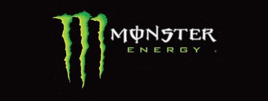 Monster Energy vending machine label design, black background with the green claw logo.
