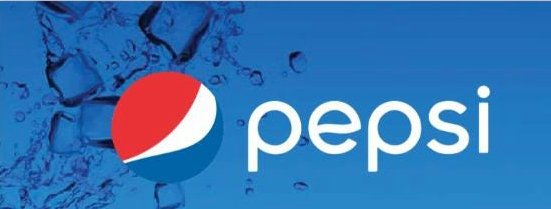 Pepsi vending machine label design, blue with the red and white globe logo.