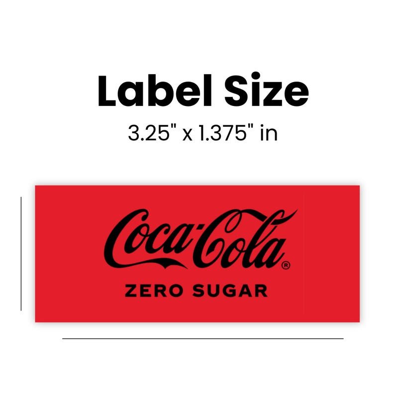 Single 3.25 by 1.375 inch drink label shown at actual proportions.