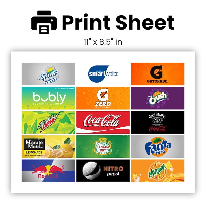 Print sheet layout on an 11 by 8.5 inch page.