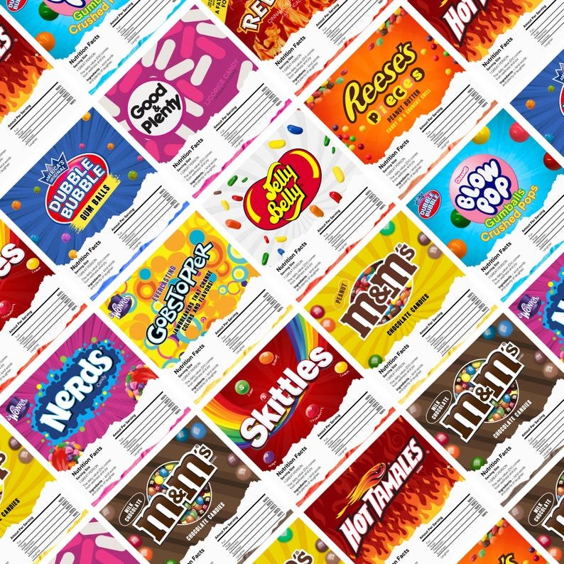 Candy label design detail.